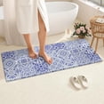 thumbnail image 4 of Blue Ethnic Geometric Pattern Bathroom Rugs Mat,Non Slip Microfiber Bathroom Rug,Rubber Backing,Soft Bathroom Mats for Bathroom Floor,Tub and Shower,60x24in(150x60cm), 4 of 5