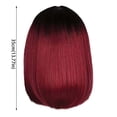 thumbnail image 3 of Jiyugala Human Hair Wig Short Bob Wigs For Women，12 Inch Red Wine Wigs Straight Bob Wigs Lace Front Wigs Headband Wigs, 3 of 4