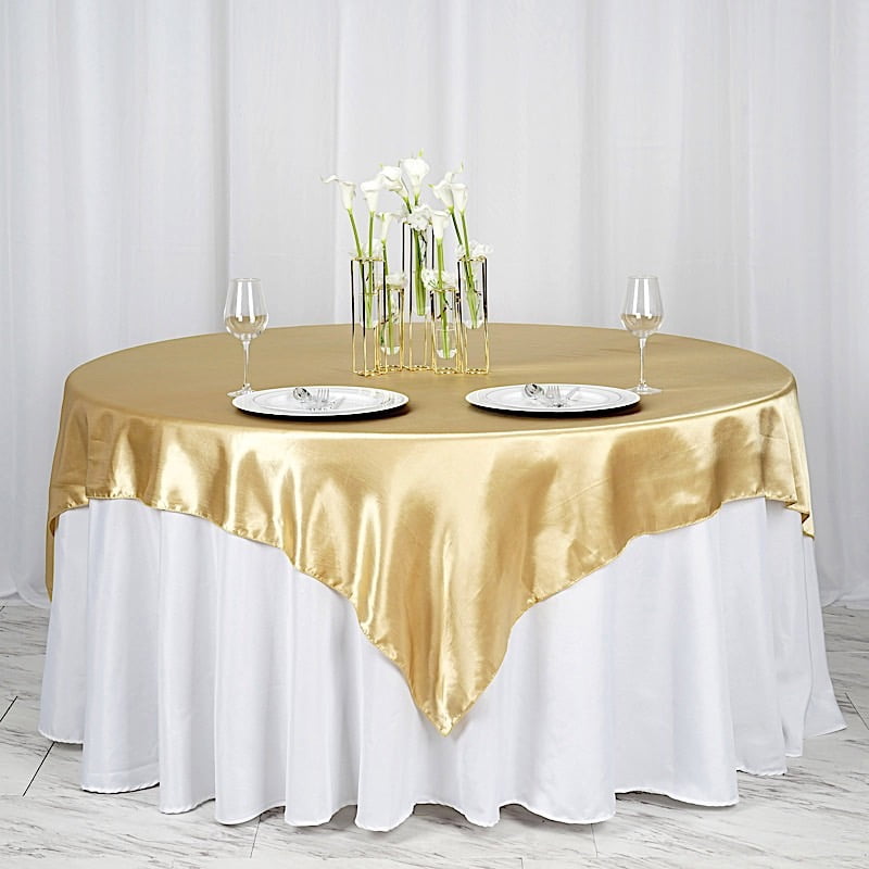 BalsaCircle 72" x 72" Square Satin Table Overlays Wedding Party