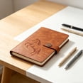 thumbnail image 5 of Dusknt Chinese National Style A5 NoteBo0k, Retro Texture Business Diary Bo0k, Portable Hardcover Writing Journal for Ofice Meeting Notes and Daily Work Planning, Brown, Without a Pan, 5 of 6