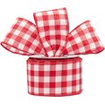 thumbnail image 1 of AVANAVA 2-1/2 Inch Wired Gingham Burlap Ribbon \u2013 10 Yards Red and White Plaid Ribbon for Gift Wrapping, Crafts, Wreaths, Farmhouse Decorations, Garlands, Rustic Weddings and Christmas, 1 of 6