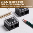 thumbnail image 4 of 3 PCS Eyeliner Sharpener,2 Holes Makeup Sharpener,Plastic & Stainless Steel Compact Eyebrow Pencil Sharpeners for Various Sizes of Eyebrow Pencil,Eyeliner,Lip Liner etc,Easy to Clean(Black), 4 of 7
