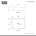 thumbnail image 5 of VIGO Matte Stone Marigold Composite Rectangular Vessel Bathroom Sink in White with Faucet and Pop-Up Drain in Matte Gold, 5 of 10