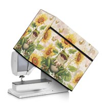 SEANATIVE Sunflower Frog Dust Cover for Sewing Machine Soft Sewing Machine Protective Cover Compatible with Most Standard Sewing Machines Dust Cover Decoration