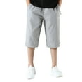 thumbnail image 2 of WOLLED Kids Boys Summer Solid Color Shorts Casual Jogger Shorts Pants Active Cargo Shorts for 8-15 Years Old, 2 of 11