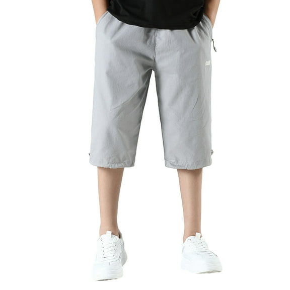 WOLLED Kids Boys Cotton Shorts Teenagers with Pocket Five Points Pants for 8-15 Years Summer Casual Sweat Shorts