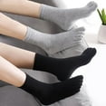 thumbnail image 2 of ievspot 4 Pairs Toe Socks Fall Winter Moisture-Wicking Breathable Arch Support Men Women Athletic Running Cotton Five Fingers Sock, 2 of 8