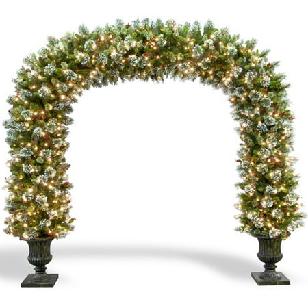national tree 8 1 2 39 wintry pine archway with cones red walmart christmas trees pre lit