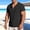 Black, variant on Men's Linen-Cotton Tee, Short-Sleeve V-Neck Casual Top with Pocket Gray Size XL