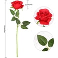 thumbnail image 5 of Morttic 12Pcs Roses Artificial Flowers Realistic Single Stem Flowers Silk Rose Bouquet for Wedding Party Office Home Decor (Red), 5 of 7