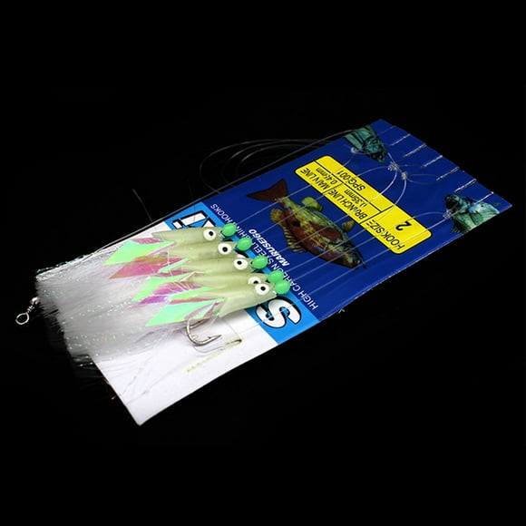 Rosie Soft Fishing Lure Rigs Luminous Lure Fish Head String Hook