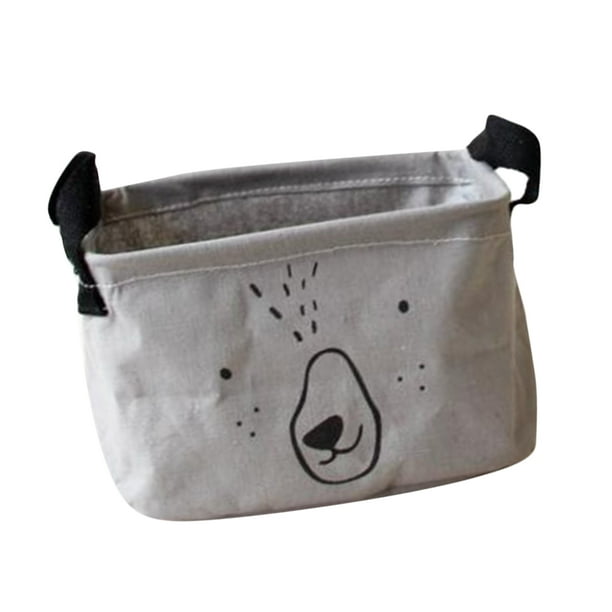 bolso de almacenamiento de dibujos animados simple y lino color gris puro Sunnimix Bolso de mano de almacenamiento