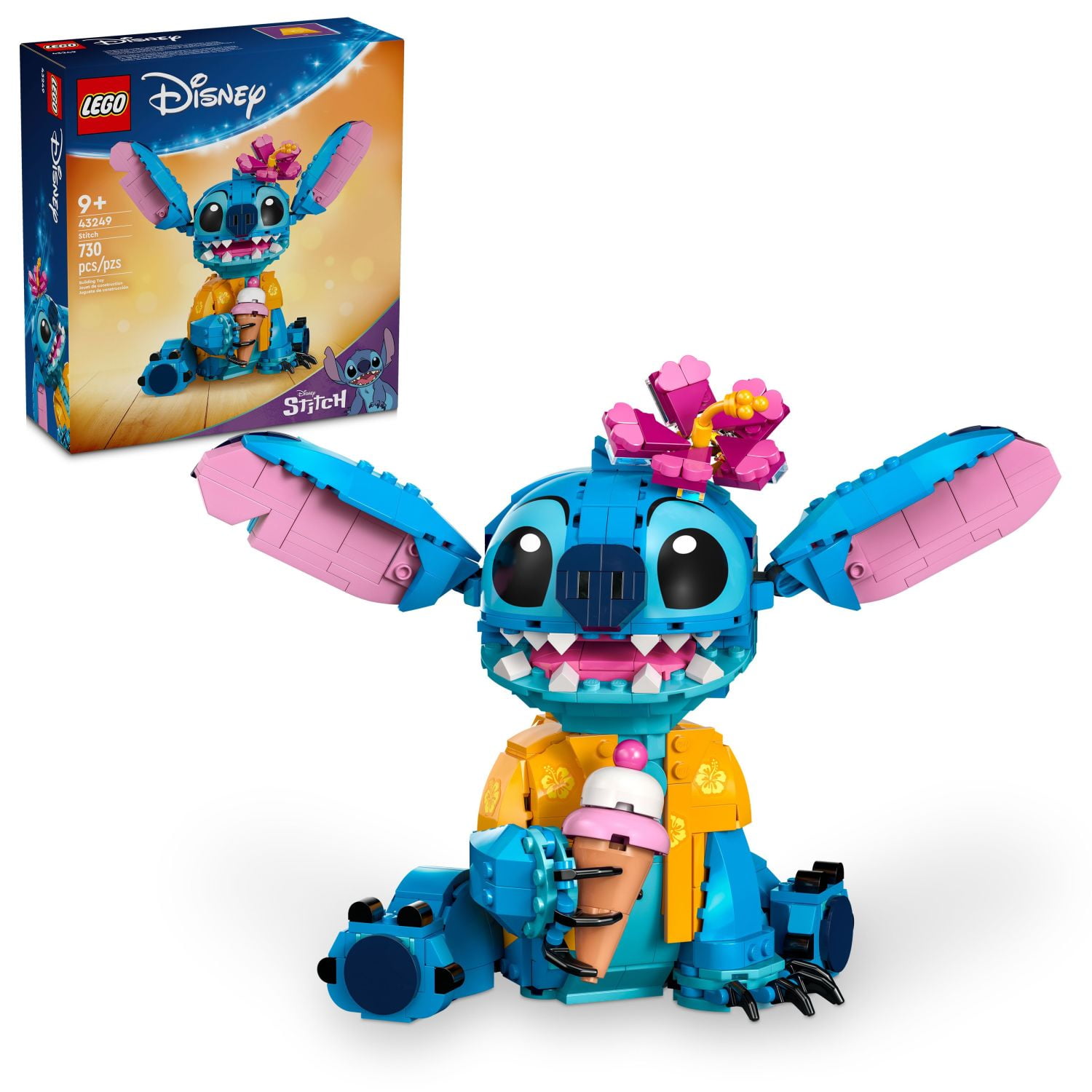 LEGO Disney Stitch - Toy Building Kit - Buildable Figure with Ice Cream Cone - Fun Birthday Gift for Kids, 43249