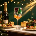 thumbnail image 5 of Colorful Painted Christmas Wine Glass 9in Festive Stemware Art Goblet with Gift Box for Holiday Party Table Decor, 5 of 6