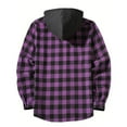 thumbnail image 4 of AIEOTT Boys Fall Plaid Button Down Shirt Kids Long Sleeve Flannel Shirt with Hood Lightweight Jackets, for 5-16 Years, 4 of 7