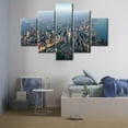 thumbnail image 3 of TISHIRON 5PCS Framed City Landscape Theme Canvas Wall Art Set,60"x32" Chicago City Landscape Wall Canvas Art Decor, 3 of 7