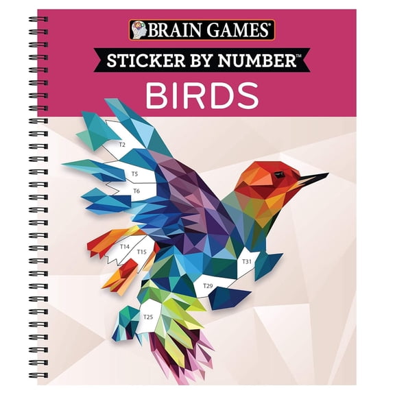 Brain Games - Sticker by Number: Birds (28 Images to Sticker)