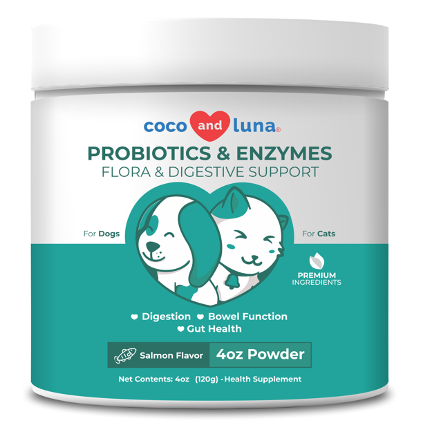 Coco and Luna Probiotics and Enzymes for Dogs and Cats Powder 4oz