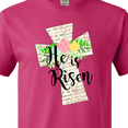 thumbnail image 4 of Inktastic He is Risen Cross with Script and Flowers T-Shirt, 4 of 5
