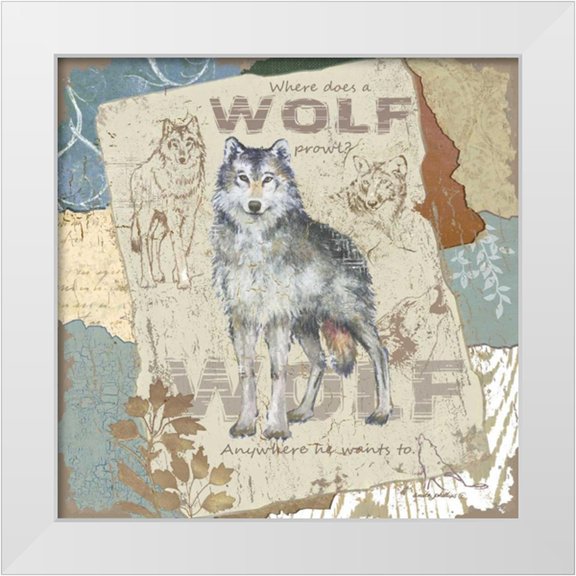 Phillips, Anita 12x12 White Modern Wood Framed Museum Art Print Titled - Wolf Prowl
