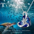 thumbnail image 6 of Cuoka Turtle Necklace 925 Sterling Silver Heart Crystal Pendant Necklaces 18K White Gold Plated Elegent Jewelry Birthday Valentine's Day Gift for Women Daughter Mom Wife, 6 of 9