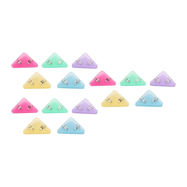 15 clips de papel triangulares con protección de esquinas de 90 grados, duraderos, de PET, de colores muy utilizados para archivos