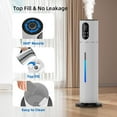 thumbnail image 5 of 7.8L Smart Humidifier Large Room, 2.1Gal humidifier for bedroom with Timer, 360°Nozzle, Top Fill Whole House Cool Mist Quiet Humidifiers for Plants Baby Kids Adults Office (White), 5 of 6