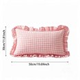 thumbnail image 3 of Ruffled Lumbar Pillowcase 12x20 Inch Cotton Cushion Cover with Hidden Zipper Farmhouse Bedding Decor(30x50cm), 3 of 4