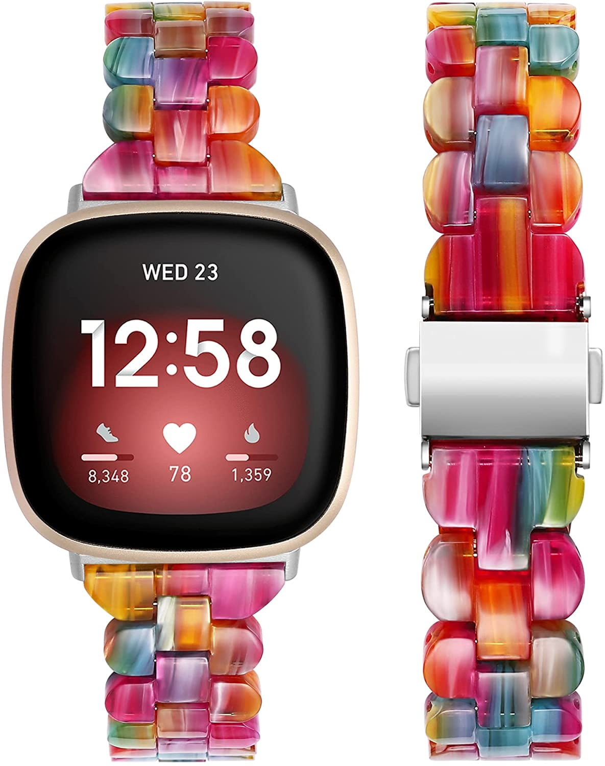 TOYOUTHS Slim Resin Bands Compatible with Fitbit Sense Bands Women