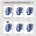 thumbnail image 5 of PixonSign Adhesive Wall Art Navy Blue Plam Leaves Posters, Set of 3 Nature Wilderness Tropital Botanical Illustrations Wall Decor, Flowers Canvas Prints for Home Decor - 11"x14", 5 of 5