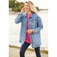 thumbnail image 5 of Woman Within Plus Size Long Stretch Denim Jacket Oversized Jean Jacket, 5 of 5
