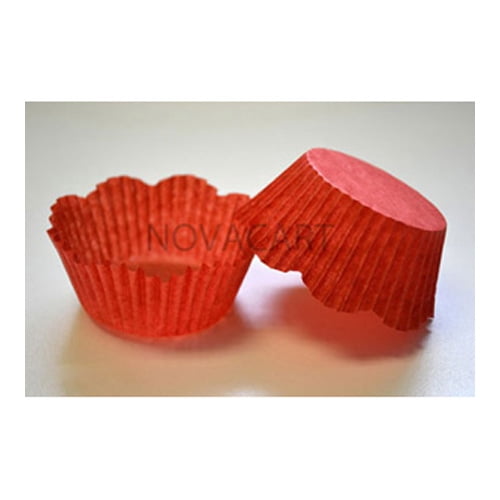 Case of 10,000 Novacart Disposable Red Paper Petal Baking Cups 
