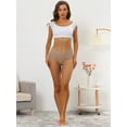 thumbnail image 5 of DARING DIVA Women's Ribbed High Leg Underpants Available In Plus Size XL Camel, 5 of 6