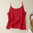 thumbnail image 2 of Dazajoo Plus Size Linen Tank Tops for Women Loose Fit Spaghetti Strap Camisoles Casual Lightweight Summer Beach Tanks,Red XXXXXL, 2 of 7