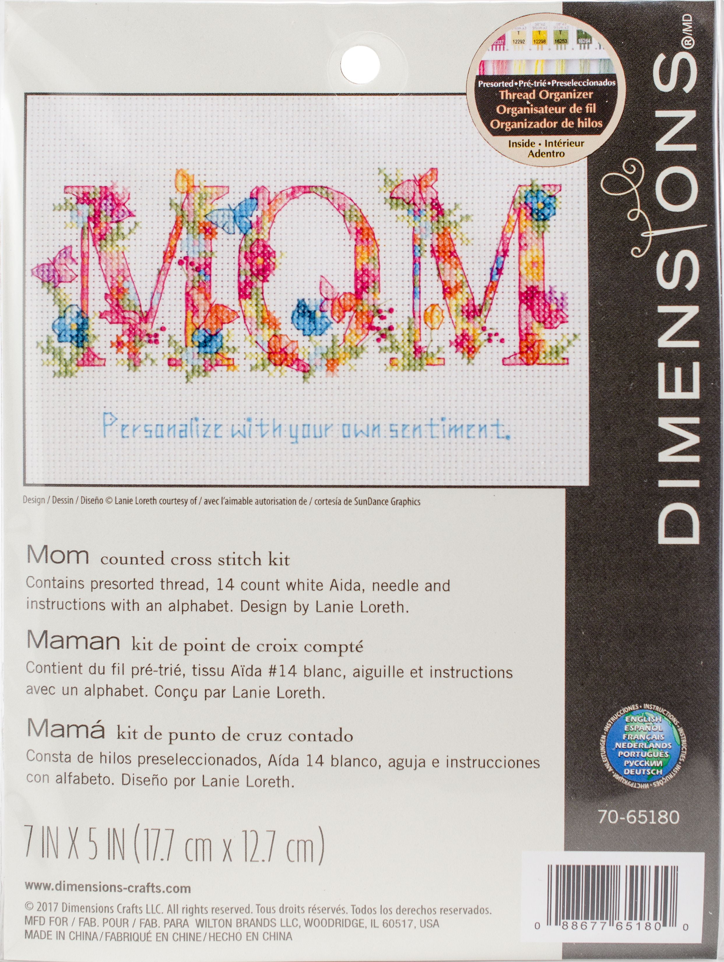 Dimensions Counted Cross Stitch Kit 7 X5 Mom 14 Count Walmart Com