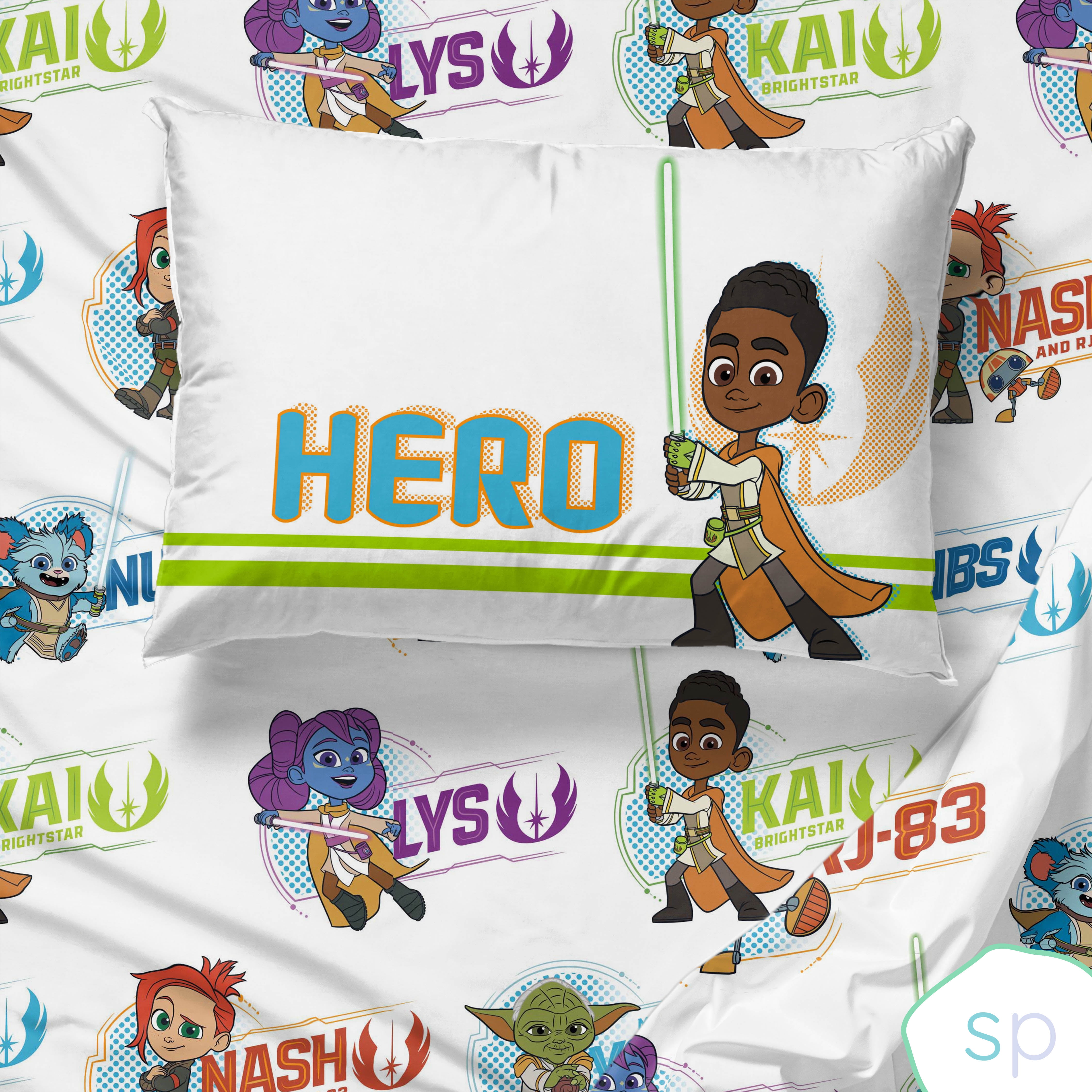 Star Wars Young Jedi White 7 Piece Full Bed Set w/ Sham, 100% Microfiber