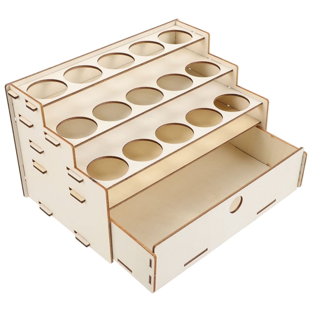 Paint Wooden Storage Rack with Drawer Pigment Container Multi-use Acrylic Paint Holder
