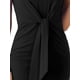 thumbnail image 5 of Vestido de lápiz de negocios para mujeres INSPIRE CHIC, con escote en V, sin mangas, con cinturón en la cintura, vestido midi con abertura, color negro, 5 of 6