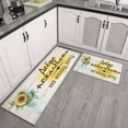thumbnail image 3 of Black Text Sunflower Flowers Kitchen Rugs and Mats Sets Of 2,Kitchen Decoration Rugs,Rubber Backing Non-Slip Floor Mat for Sink Washable Waterproof Laundry Room Runner Rugs, 3 of 7