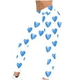 thumbnail image 5 of Feancey Holiday Sales Womens Valentines Day Workout Leggings Cute Heart Print Stretchy Tummy Control Yoga Tights Soft Seamless High Waisted Skinny Pants Blue XXL, 5 of 8