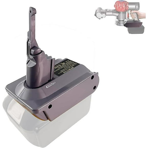 MT18V8 adapter for the Makita V8/18V lithium battery so that it is compatible with the Dyson V8 Animal Fluffy Motorhead handheld vacuum cleaner