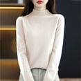 thumbnail image 3 of EANJE Merino Wool Sweaters for Women Long Sleeve Trendy Jumper Knitted Pullover Soft Warm 100% Merino Wool Sweater Tops Clearance White XXL, 3 of 4