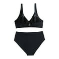 thumbnail image 5 of Pimfylm Women's Bikini Set Swimsuit High Waisted 2 pieces Bathing Suits Swimwear(Black,S), 5 of 7
