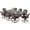 Dark Bronze/Chili Red, variant on MEETWARM 9-Piece Outdoor Patio Dining Set, All Weather Cast Aluminum Patio Funiture Table and Chairs Set- 94.5” Rectangular Table and 8 Cushioned Swivel Rocker Chairs for Garden, Umbrella Hole, Khaki