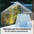 thumbnail image 3 of LZBEITEM 14 Pieces Set 2' (W) x 4' (L) Polycarbonate Panel,Twin-Wall Polycarbonate Sheets Waterproof UV Protected Reinforced Clear Sheets for Greenhouse, Outdoor, Plant Stand Roof, 3 of 7