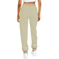 thumbnail image 5 of BRDFRL Womens Sweatpants with Pockets Cotton Solid Color Drawstring Women's Pants with Pockets Sweat Pants Trousers Khaki M, 5 of 5