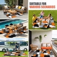 thumbnail image 3 of Burnt Orange Black Geometric Outdoor Rug 4x6 Ft, Non Slip Washable Area Rug, Modern Abstract Art Block Patio Rugs Carpet Runner, Large Floor Mat for Indoor/Outdoor Deck Porch Camping, 3 of 8