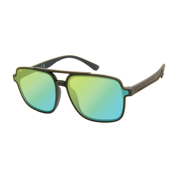 Rocawear Men's R1524 Pebbled UV400 Protective Rectangular Fashion Sunglasses, 60mm