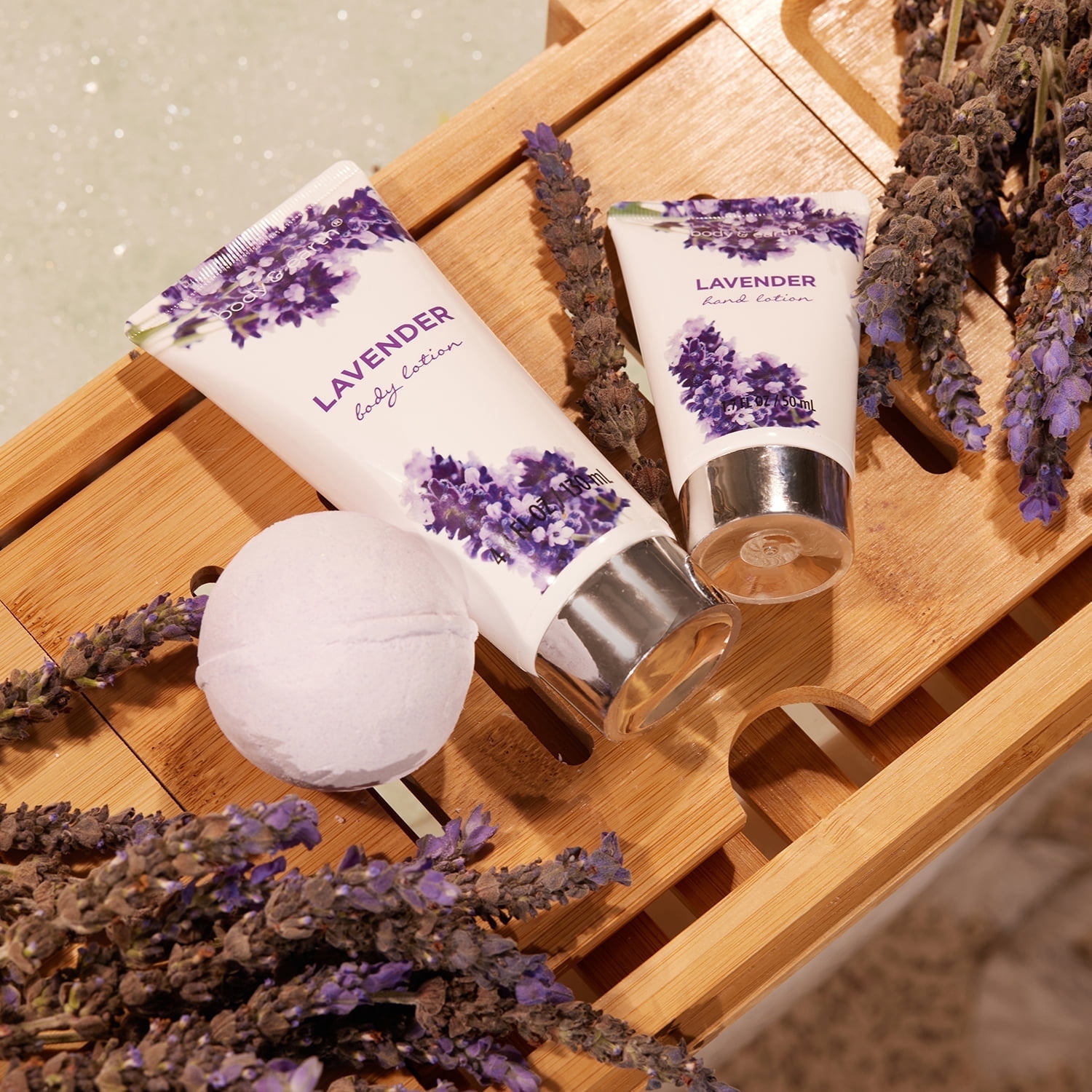 Body & Earth Bath Gift Sets for Women - 11 Pcs Lavender Spa Basket Kits, Luxury Self Care Holiday Beauty Birthday Gifts for Her