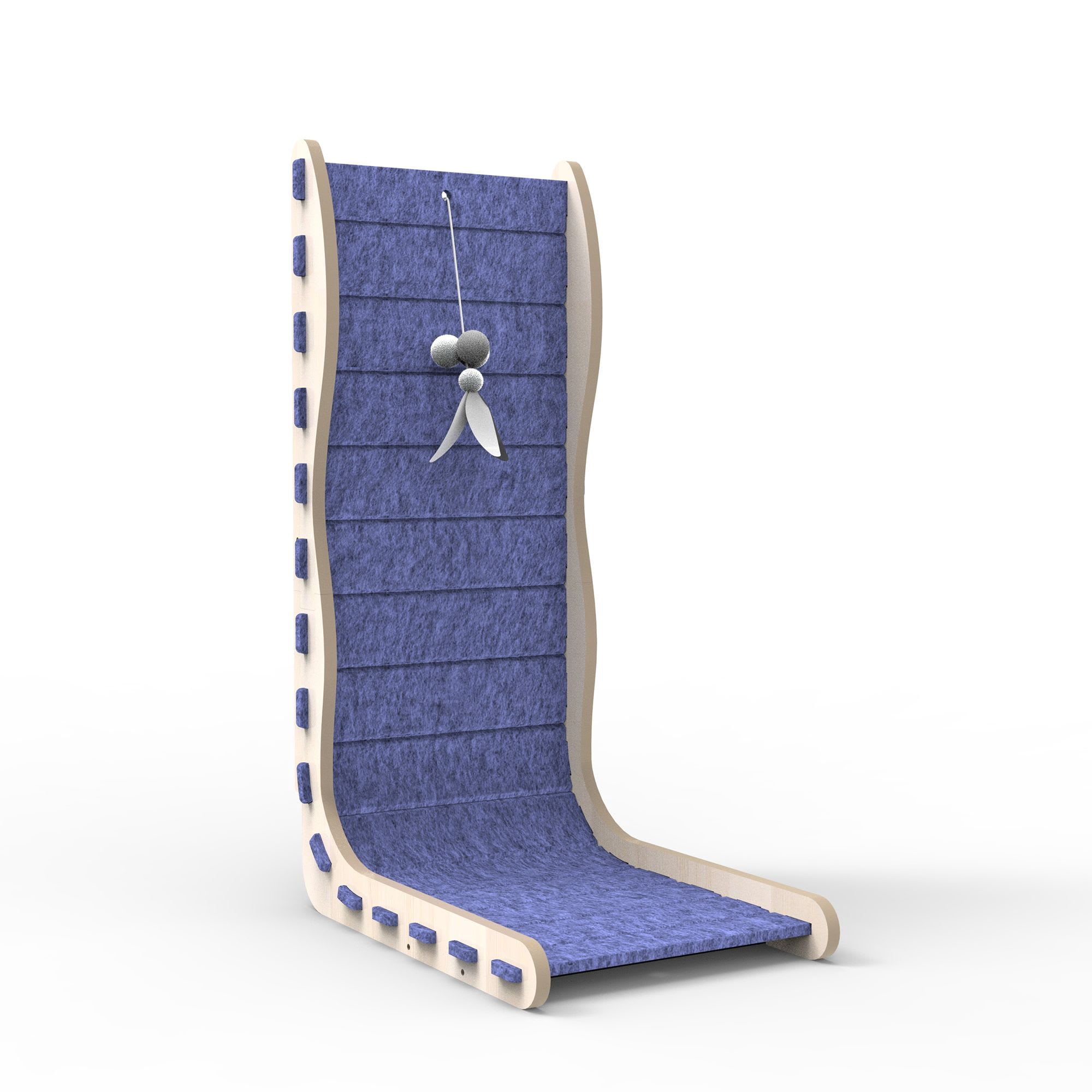Happy & Polly L-Shape Modern Felt Cat Scratcher Purple
